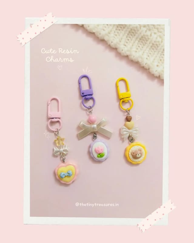 Kawaii Pastel Resin Keychain Charm